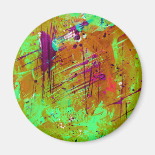 Aimant Peinture Abstraite couleur néon vert