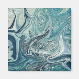 Aimant Peinture Abstraite de la mer Bleue