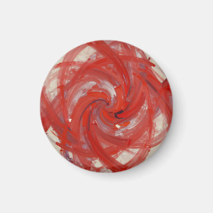 Aimant Peinture Abstraite Spirale Rouge Cramoisi