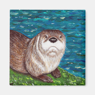 Aimant Peinture Cheeky River Otter