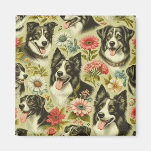 Aimant Peinture Collie vintage