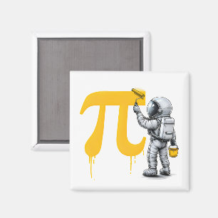 Aimant Peinture d'astronaute cool Symbole Pi Jour de Pi 