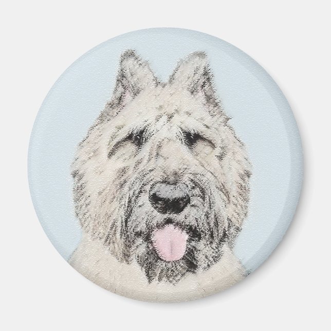 Aimant Peinture de Bouvier des Flandres - Art original de (Devant)