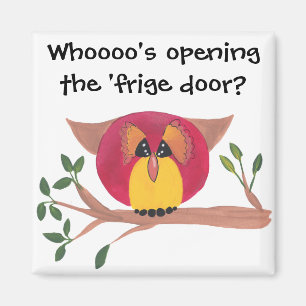 Aimant Peinture de chouette à cornes mignonnes