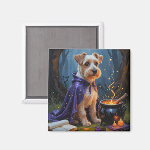 Aimant Peinture de Halloween fantaisiste de chien Biewer