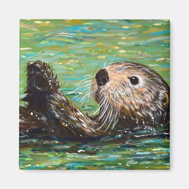 Aimant Peinture de la Loupe de mer (Devant)
