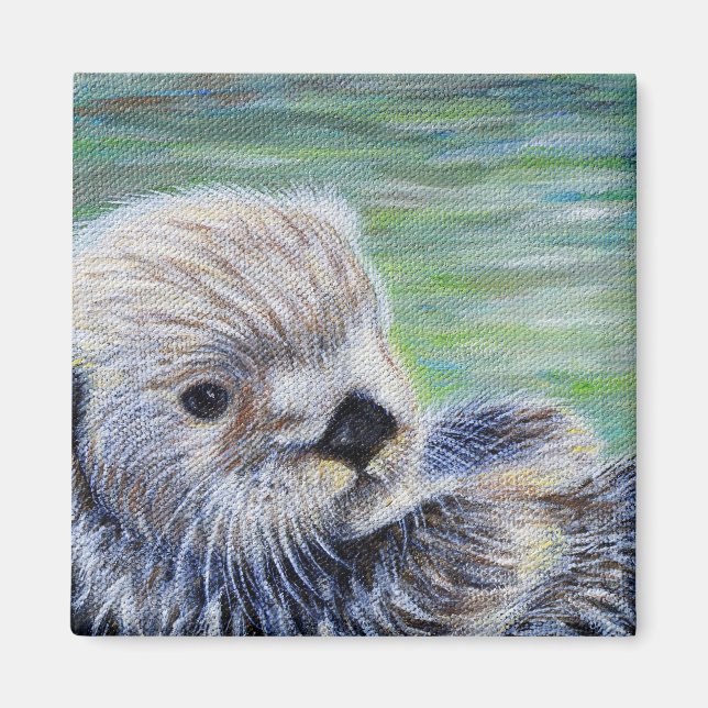 Aimant Peinture de loutre de mer pour bébé (Devant)