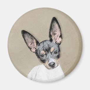 Aimant Peinture de Rat Terrier - Art de chien original mi