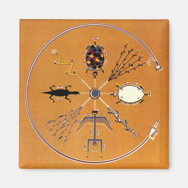 Aimant Peinture de sable Tribal amérindien (Devant)