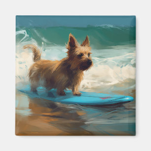 Aimant Peinture de surf de plage de Terrier Australien
