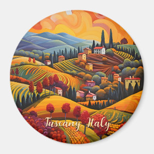 Aimant Peinture de Toscane en automne Italie Art du v