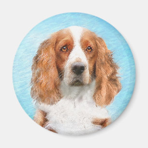 Aimant Peinture d'espagnol Welsh Springer - Art original
