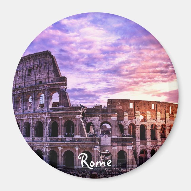 Aimant Peinture du Colisée à Rome au soleil couchant (Devant)