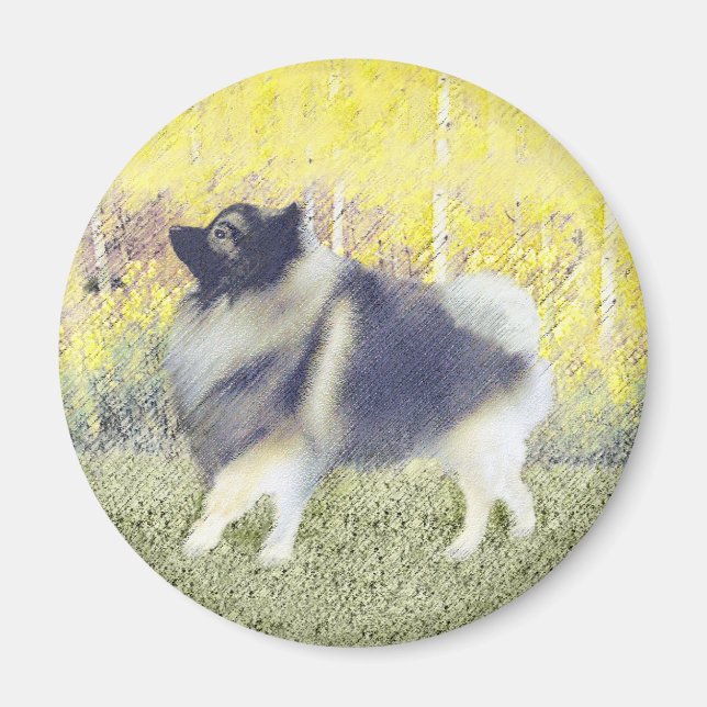 Aimant Peinture en teint de Keeshond - jolie art original (Devant)