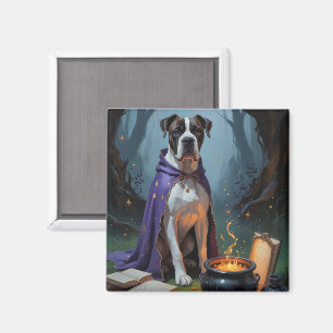 Aimant Peinture fantaisiste d'Halloween de chien Cane Cor