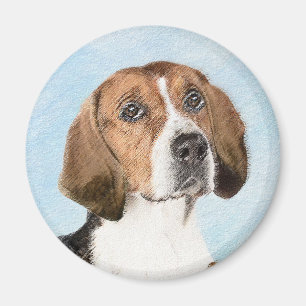 Aimant Peinture Foxhound en anglais - Joli art original c