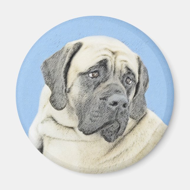 Aimant Peinture Mastiff (Fawn) anglaise - Art Chien origi (Devant)