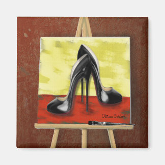 Aimant Peinture numérique d'une peinture de Stiletto noir
