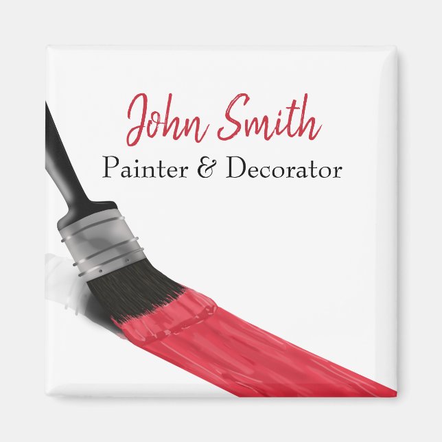 Aimant Peinture Peintre Service Société Pinceau Rouge (Devant)