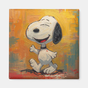 Aimant Peinture Pop Art de Chien Beagle Joyeux