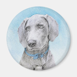 Aimant Peinture Weimaraner - Joli art original chien