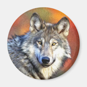 Aimant Peinture Wolf Art