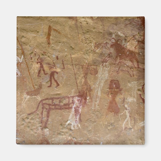 Aimant Peintures rupestres préhistoriques, Akakus, Sahara (Devant)