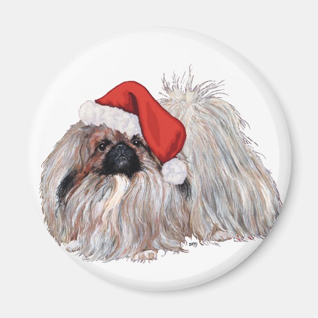 Aimant Pekingese à Noël (Devant)