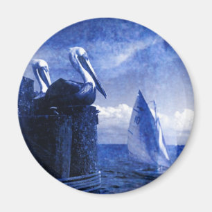 Aimant Pélicans En Bleu