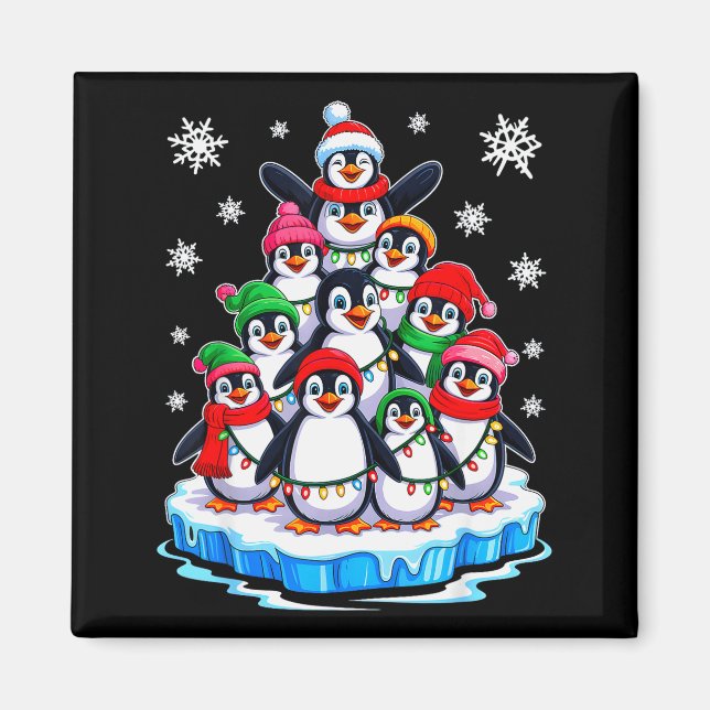 Aimant Penguin Christmas Tree Penguin Lover Xmas For Men  (Devant)