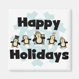 Aimant Penguin Happy Holidays Tshirts et cadeaux