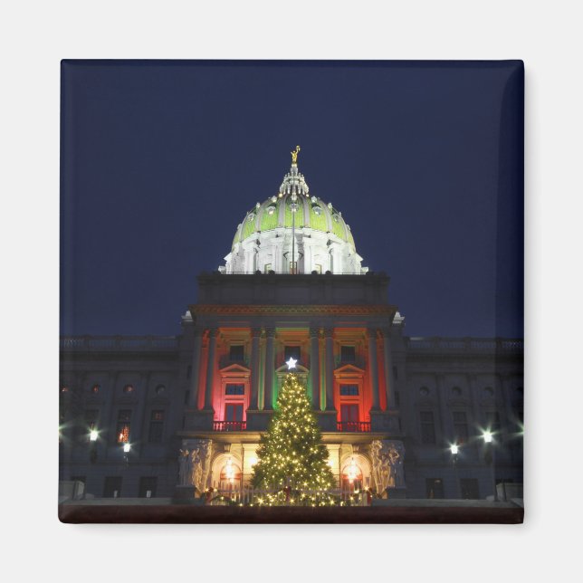 Aimant Pennsylvania State Capitol Christmas Tree Lights (Devant)