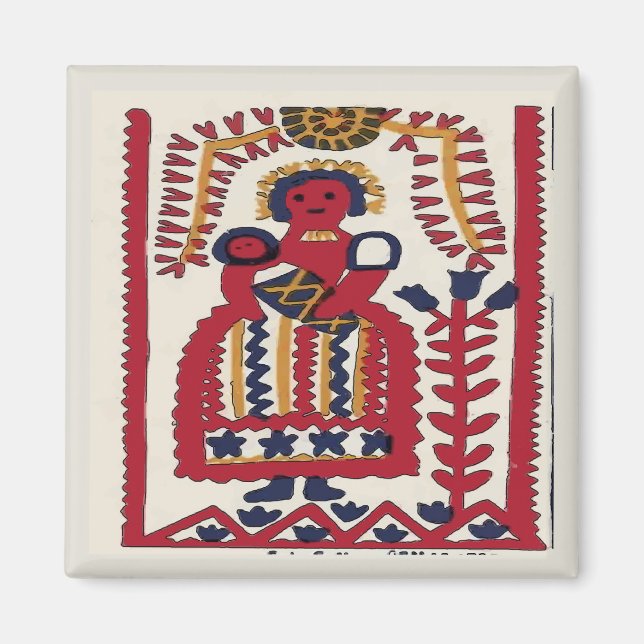 Aimant Pennsylvanie Dutch Folk Art Madonna (Devant)