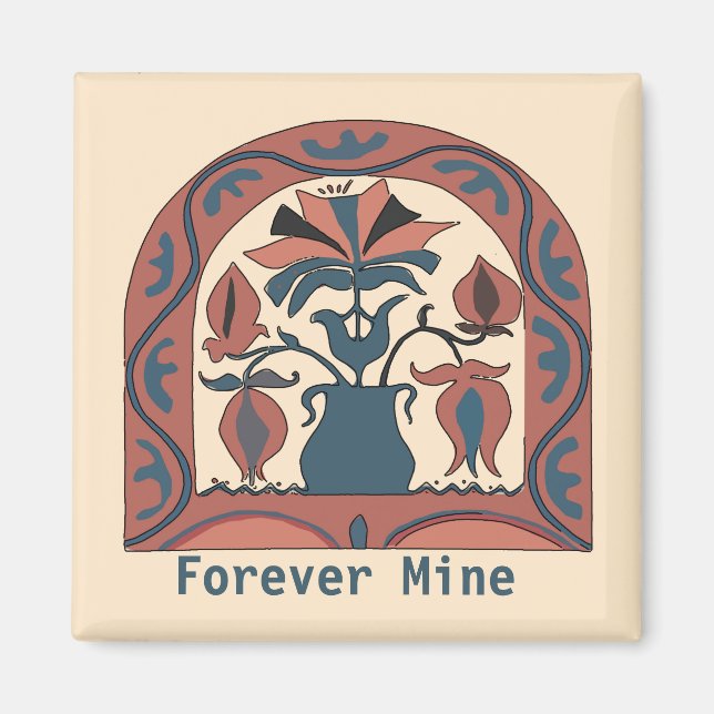 Aimant Pennsylvanie Dutch Hex Sign, modifier le texte Mag (Devant)