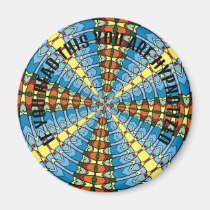 Aimant Pennsylvanie Dutch Hex Sign Spring Green and Blue