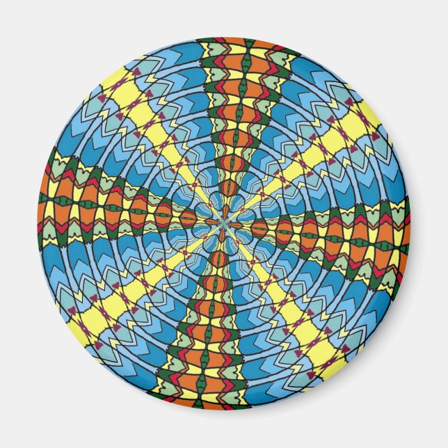 Aimant Pennsylvanie Dutch Hex Sign Spring Green and Blue (Devant)