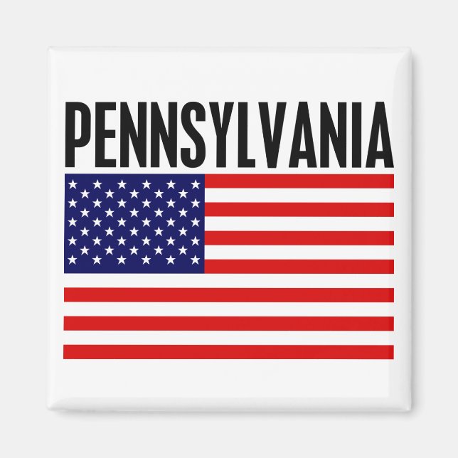 Aimant Pennsylvanie, étoiles et rayures (Devant)
