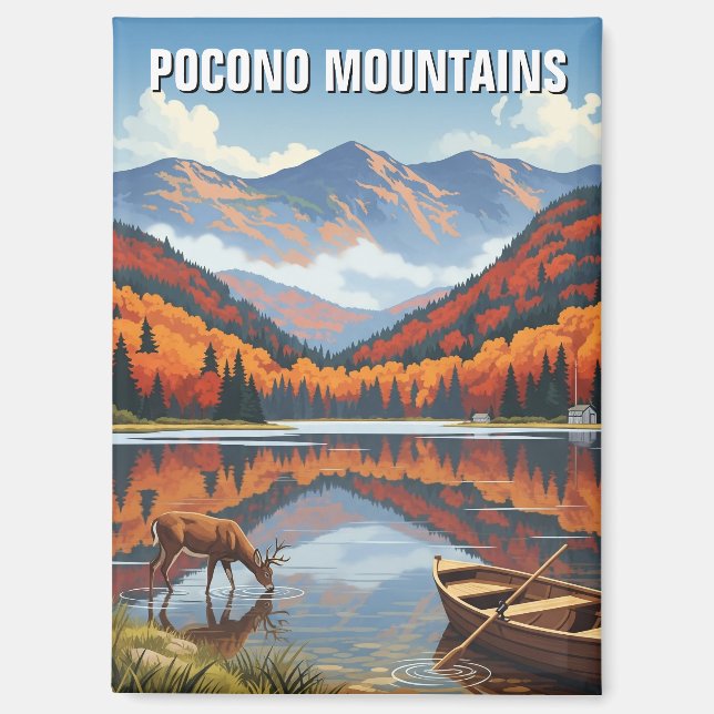Aimant Pennsylvanie Pocono Mountains Voyage (Recto)