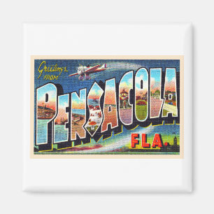 Aimant Pensacola Floride FL Vintage grande lettre carte p