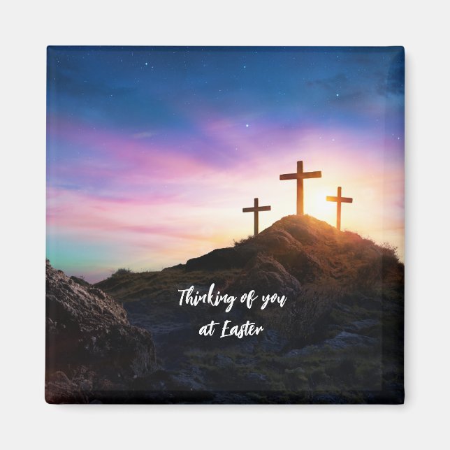 Aimant Penser à vous à Pâques texte éditable (Devant)