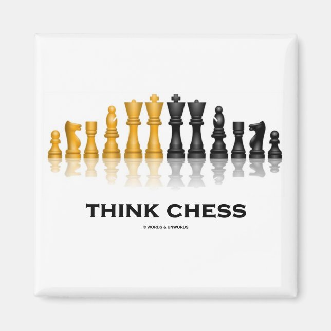Aimant Penser aux échecs (jeu d'échecs) (Devant)
