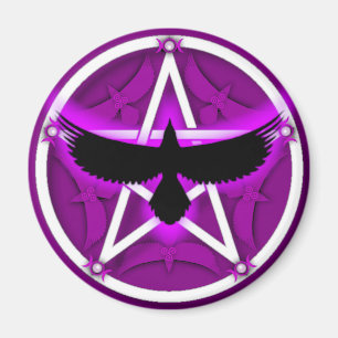 Aimant Pentacle de corbeau - pourpre