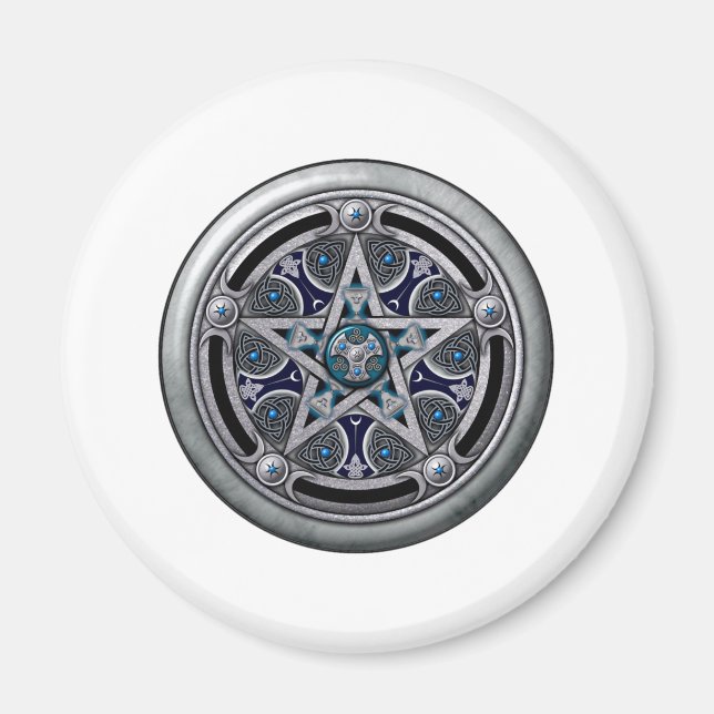 Aimant Pentacle féminin de l'Argent Pagan (Devant)