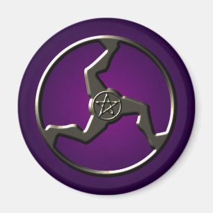 Aimant Pentagramme de Triskelion Symboles anciens Purple