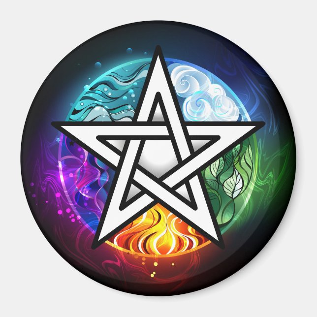 Aimant pentagramme du Wiccan (Devant)