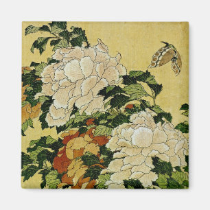 Aimant Peonies et papillon