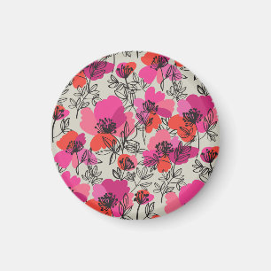 Aimant Peony Floral Vintage Motif sans joint.