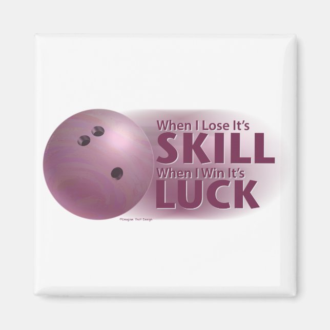 Aimant Perdre la compétence gagner la chance Bowling rose (Devant)