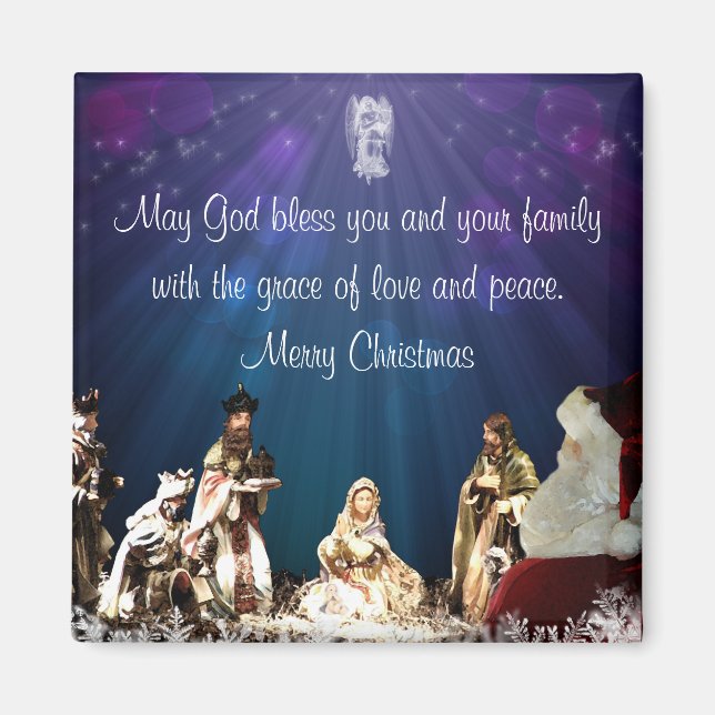 Aimant Père Noël à la Nativité (Devant)