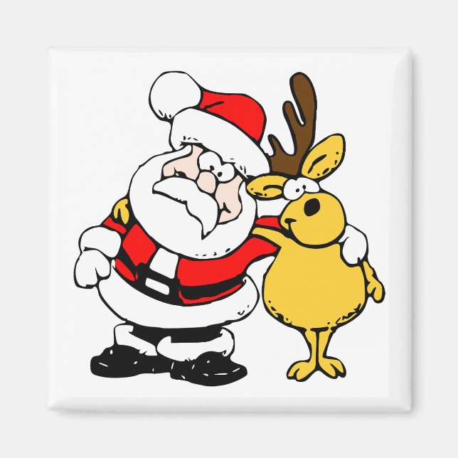 Aimant Père Noël avec le cerf (Devant)